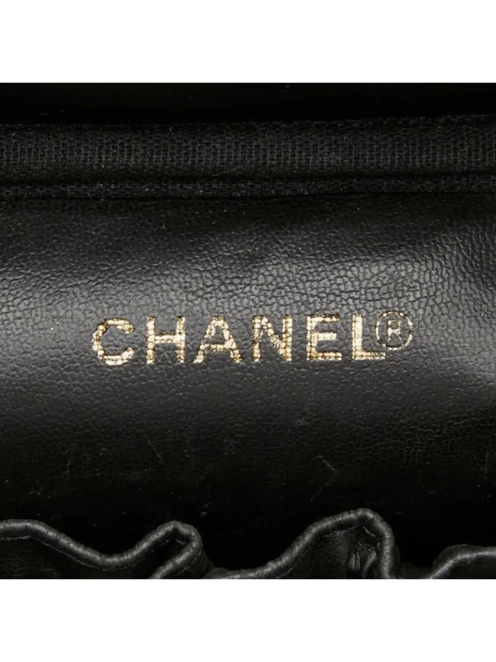 Chanel CC Logo Vanity Bag Handbag Black Caviar Leather